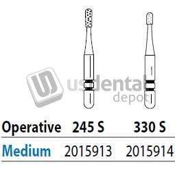 PREMIER Two Striper ShortCut FG 245 S Medium Diamond Bur, Operative, Short Shank. Pack - #2015913