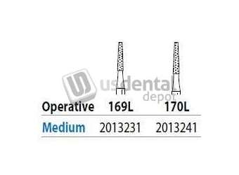 PREMIER Two Striper FG #170L Medium  Grit  Operative Diamond Bur. Pack of 5 - #2013241