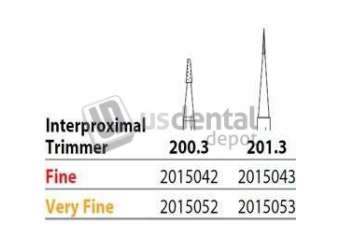 PREMIER Two Striper FG #200.3 Fine Diamond Bur, Interproximal Trimmer. Pack of 5 - #2015042