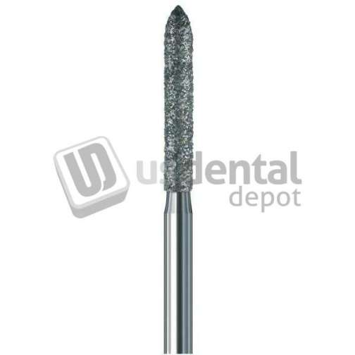 PREMIER Two Striper FG #250.8 Fine Diamond Bur, Bevel-End Cylinder. Pack of 5 - #2015087