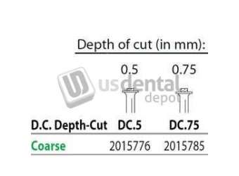 PREMIER Two Striper FG DC 0.5 Coarse Diamond Burs, Depth-Cut. Pack of 5 - #2015776