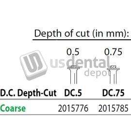 PREMIER Two Striper FG DC 0.5 Coarse Diamond Burs, Depth-Cut. Pack of 5 - #2015776