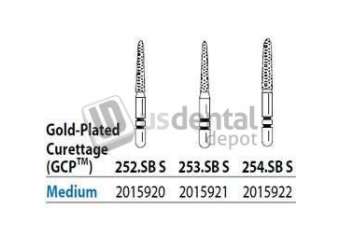 PREMIER Two Striper ShortCut FG #254.SB S Medium Diamond Bur Gold-Plated Curettage - #2015922