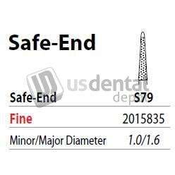 PREMIER Two Striper FG S79 Fine Safe-End Taper Diamond Bur. Pack of 5 - #2015835