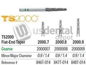 PREMIER TS2000 Speed Cut Diamond FG #2000.9 Flat End Taper Coarse Grit , pack of 5 - #2000009