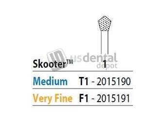 PREMIER Two Striper Skooter FG 1 (F1) Very Fine Diamond Bur Acorn shaped. Pack of 5 - #2015191