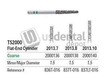 PREMIER TS2000 Speed Cut Diamond FG #2013.10 Cylinder Flat End Coarse, pack of 5 - #2000140