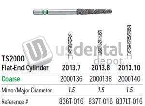 PREMIER TS2000 Speed Cut Diamond FG #2013.10 Cylinder Flat End Coarse, pack of 5 - #2000140