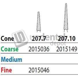 PREMIER Two Striper FG #207.10 Coarse Diamond Bur, Cone. Pack of 5 - #2015149