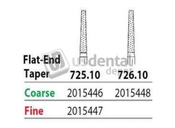 PREMIER Two Striper FG 725.10 Fine Diamond Burs, Flat-End Taper. Pack of 5 - #2015447