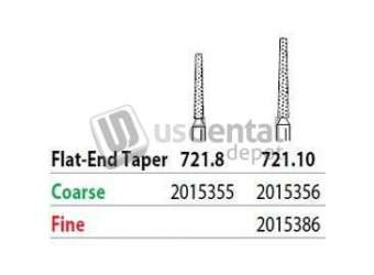 PREMIER Two Striper FG 721.10 Fine Diamond Burs, Flat-End Taper. Pack of 5 - #2015386