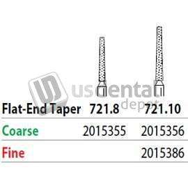 PREMIER Two Striper FG 721.10 Fine Diamond Burs, Flat-End Taper. Pack of 5 - #2015386