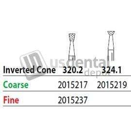 PREMIER Two Striper FG #320.2 Fine Inverted Cone Diamond Bur. Pack of 5 - #2015237