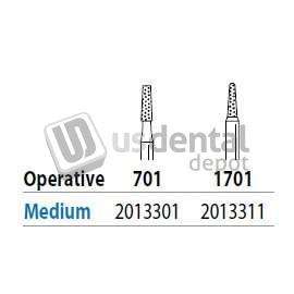 PREMIER Two Striper FG #1701 Medium  Grit  Operative Diamond Bur. Pack of 5 - #2013311