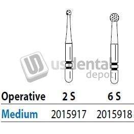 PREMIER Two Striper ShortCut FG 6 S Medium Diamond Bur, Operative, Short Shank. Pack - #2015918