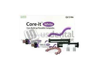 SPIDENT - Core-it WHITE Syringe Refill. Flowable core build up resin, Dual-Cure, 2 x 10 - # SP05W