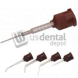 PULPDENT Activa Automix Needle Tips 50pk . BROWN/CLEAR with Bendable 20-ga  Metal - #A50N1