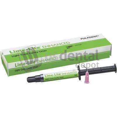 PULPDENT Lime-Lite Enhanced Cavity Liner, 1 - 3 mL Syringe. Moisture Tolerant - #LLE3