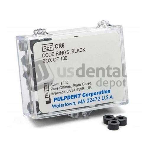 PULPDENT Pulpdent BLACK Silicone Color Code Instrument Rings 100/Bx. Will withstand all - #CR6