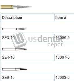 SS WHITE - FG #SE6-10 Round Safe End Taper Carbide Bur. 5pk  Burs - #16008-5