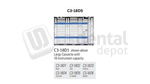 NORDENT Large, 18-instrument plus 1.5in x 8in  open area Sterilization Cassette - #C3-18D5