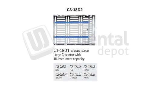 NORDENT Large, 18-instrument plus 1.5in x 8in  open area Sterilization Cassette - #C3-18D2