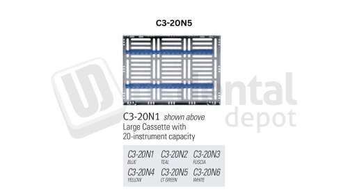 NORDENT 20-instrument Sterilization Cassette, Honeydew, Stainless Steel - #C3-20N5