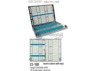 NORDENT Large, 10-instrument plus 5.5in x 8in  open area Sterilization Cassette - #C3-10D3