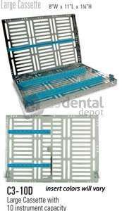 NORDENT Large, 10-instrument plus 5.5in x 8in  open area Sterilization Cassette - #C3-10D3