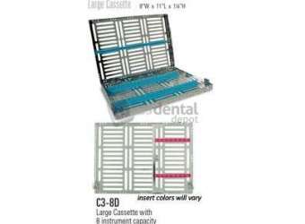 NORDENT Large, 8-instrument plus 6.5in x 8in  open area Sterilization Cassette - #C3-8D3