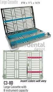 NORDENT Large, 8-instrument plus 6.5in x 8in  open area Sterilization Cassette - #C3-8D3