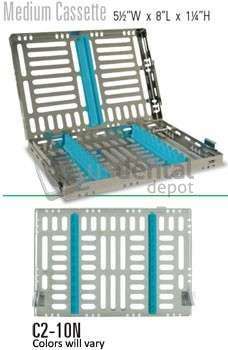 NORDENT Sterilization Cassette, Stainless Steel, Easy-open, Side Spring Latches - #C2-10N2