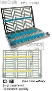 NORDENT Sterilization Cassette, Stainless Steel, Easy-open, Side Spring Latches - #C3-16D1