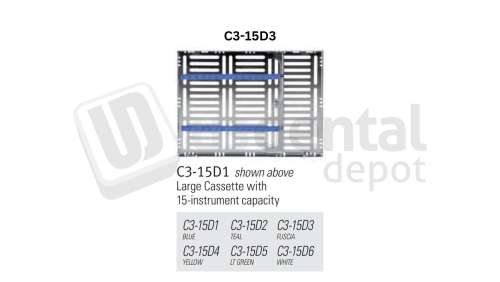 NORDENT Large, 15-instrument plus 3in x 8in  open area Sterilization Cassette - #C3-15D3