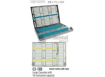 NORDENT Sterilization Cassette, Stainless Steel, Easy-open, Side Spring Latches - #C3-16D4