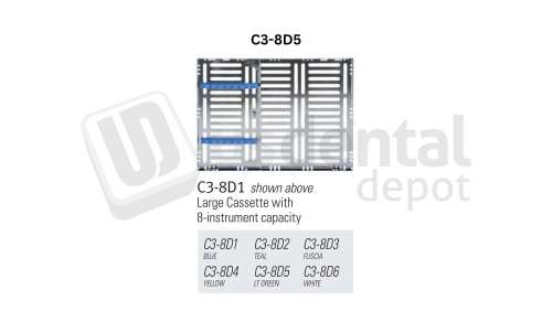 NORDENT Large, 8-instrument plus 6.5in x 8in  open area Sterilization Cassette - #C3-8D5