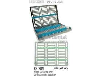 NORDENT 20-instrument Sterilization Cassette, Raspberry, Stainless Steel - #C3-20N3