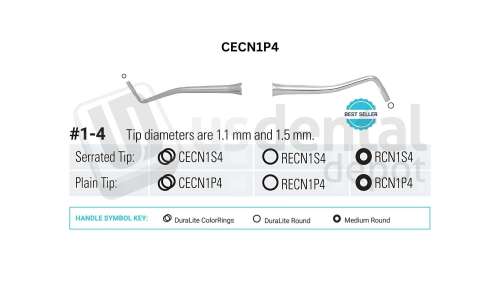 NORDENT #1-4 Small (1.1mm-1.5mm) Double End Condenser, Plain Tips - #CECN1P4