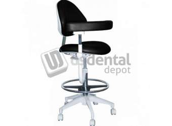 TPC - Mirage Assistant's Stool - BLACK Color. Featuring Abdominal Support, Vertical - #AS-1101B