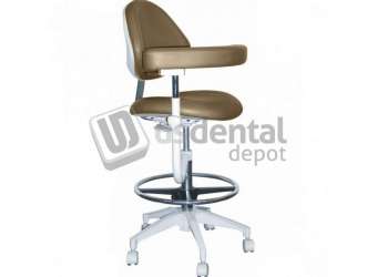 TPC - Mirage Assistant's Stool - Taupe Color. Featuring Abdominal Support, Vertical - #AS-1101T