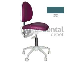 TPC - Mirage Doctor's Stool - Grey TEAL Color. Dimensions: Backrest Vertical - #DR-1102GT