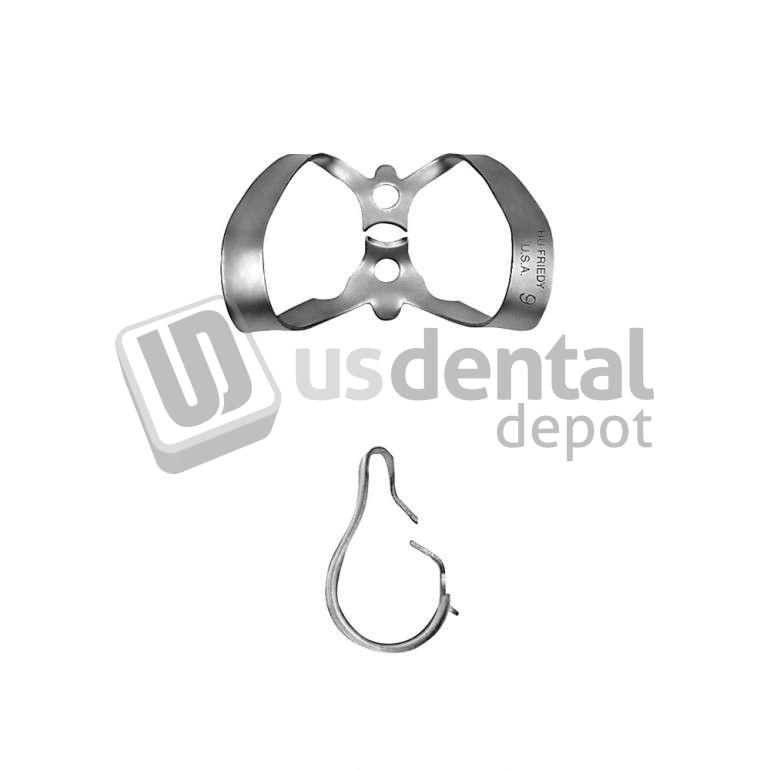 Clamp, Rubber Dam 9, Stain Steel HUFRIEDY RDCM9 US Dental Depot