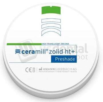 AMANN GIRRBACH - Ceramill ZOLID HT+ PS A3,5 98x14 - Zirconia discs PreShaded Monlayer Zirconia discs #766180