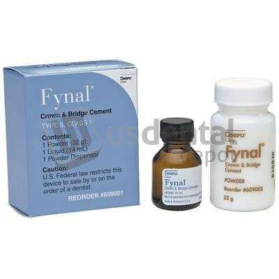 DENTSPLY - Fynal - Complete Package - Permanent ZOE self-cure Cement: 32 Gm. Powder and 15 mL Liquid. #609001 - #609001