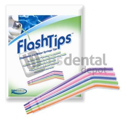 DENTSPLY - FlashTips Air/Water Syringe Tips - ASSORTED colors- 250/Bg. Disposable. No - #23071