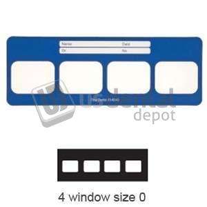 DENTSPLY - Perfect Pocket Film Mounts Vinyl/BLUE 4 Window Horizontal- Size 0- box of 100 - #81-4040