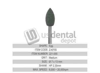 BESQUAL Z-KF55 Pre-Sintered Zirconia Medium Flame 7x13mm #221-055