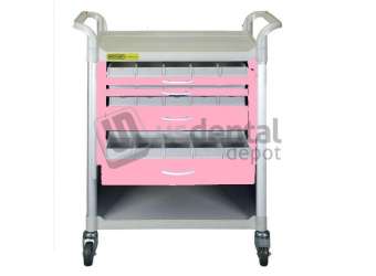 PLASDENT SUPPLY CART PINK (Available in WHITE, Sky BLUE, YELLOW, red, Blush PINK ,& Hunny Purple) #SUP34-#