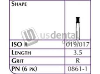 SHOFU FG Robot 0861-1 Inverted Cone Grit R Medium Length 3.5-6pk # 0861-1