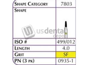 SHOFU FG Hybrid Reg - 0935 Diamond  Gr-it SF SUPER FINE Super Fine Length 4.0 6pk # 0935-1